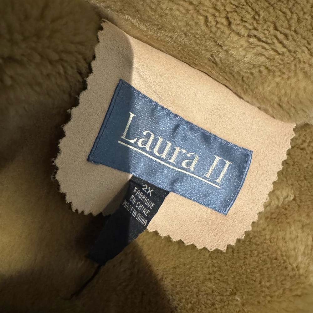 2X brown coat Color block Tan Brown Teddy Jacket suede shearling warm jacket - Picture 4 of 12